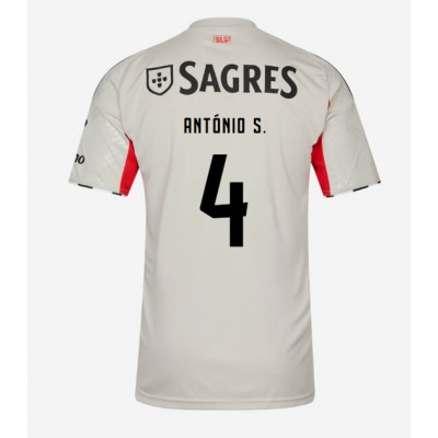 Moški Nogometni dresi Benfica Antonio Silva #4 Gostujoči 2025-26 Kratek Rokav Moški Nogometni dresi Benfica Antonio Silva #4 Gostujoči 2025-26 Kratek Rokav